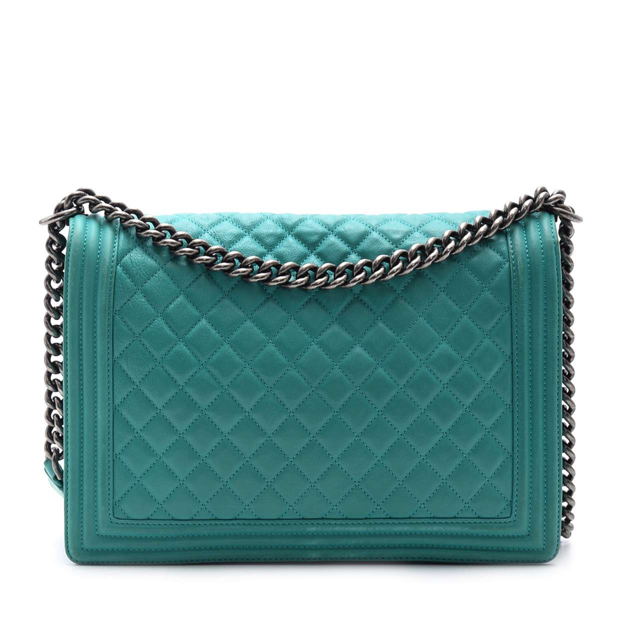 Chanel - Aqua Green Caviar Leather Large Le Boy Bag