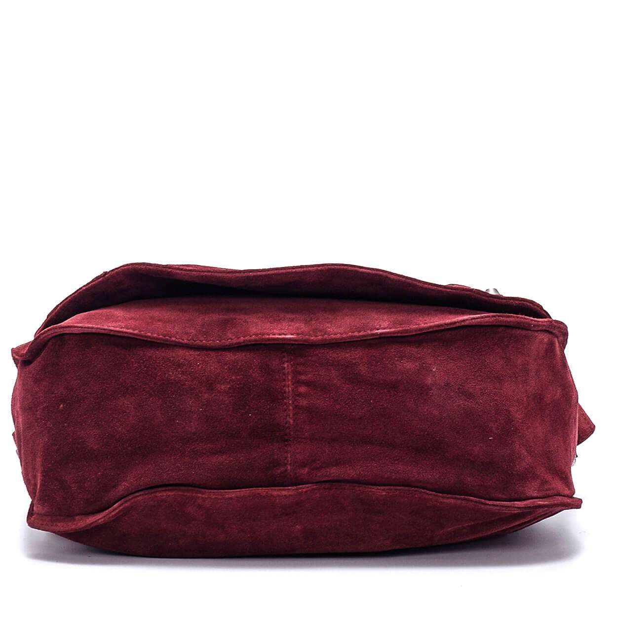 Balenciaga - Bordeaux  Suede Shoulder Bag 