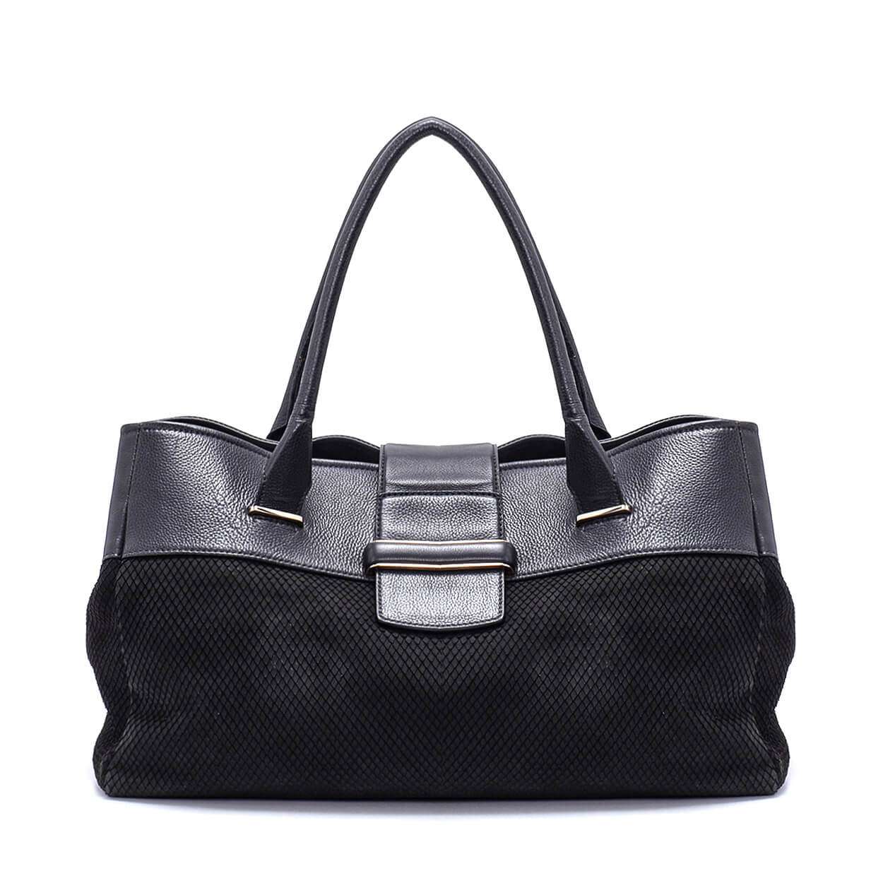 Sergio Rossi - Anthracite Snakeskin Tote Bag 