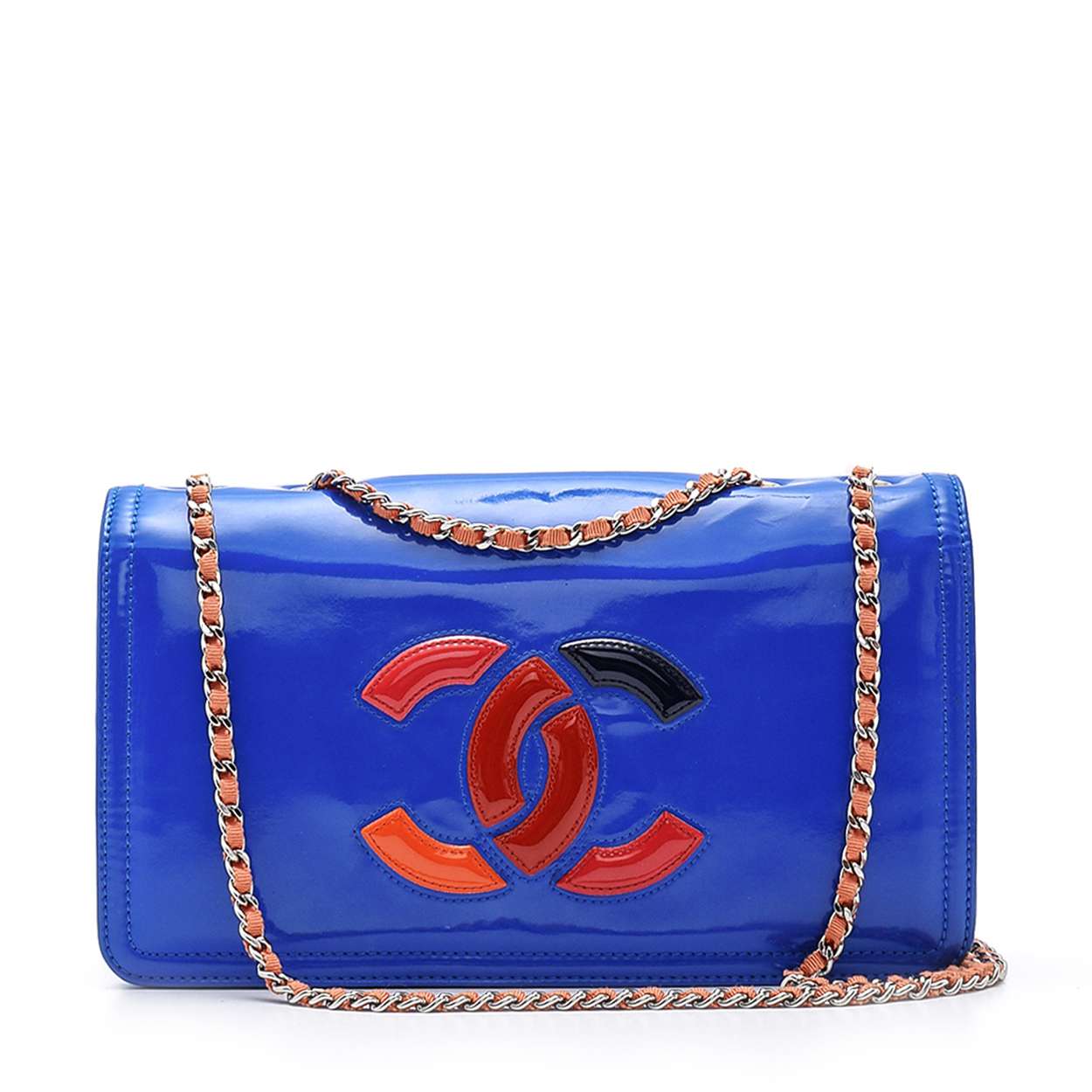 Chanel - Blue Patent Leather Lipstick Flap Bag