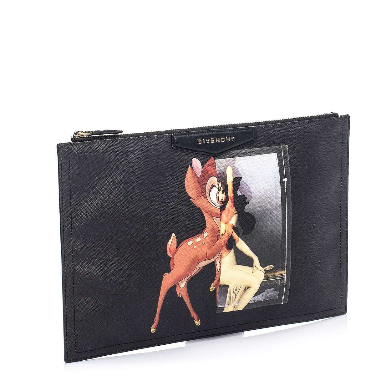 Givenchy - Black Bambi Block Antigona Textured Leather Clutch