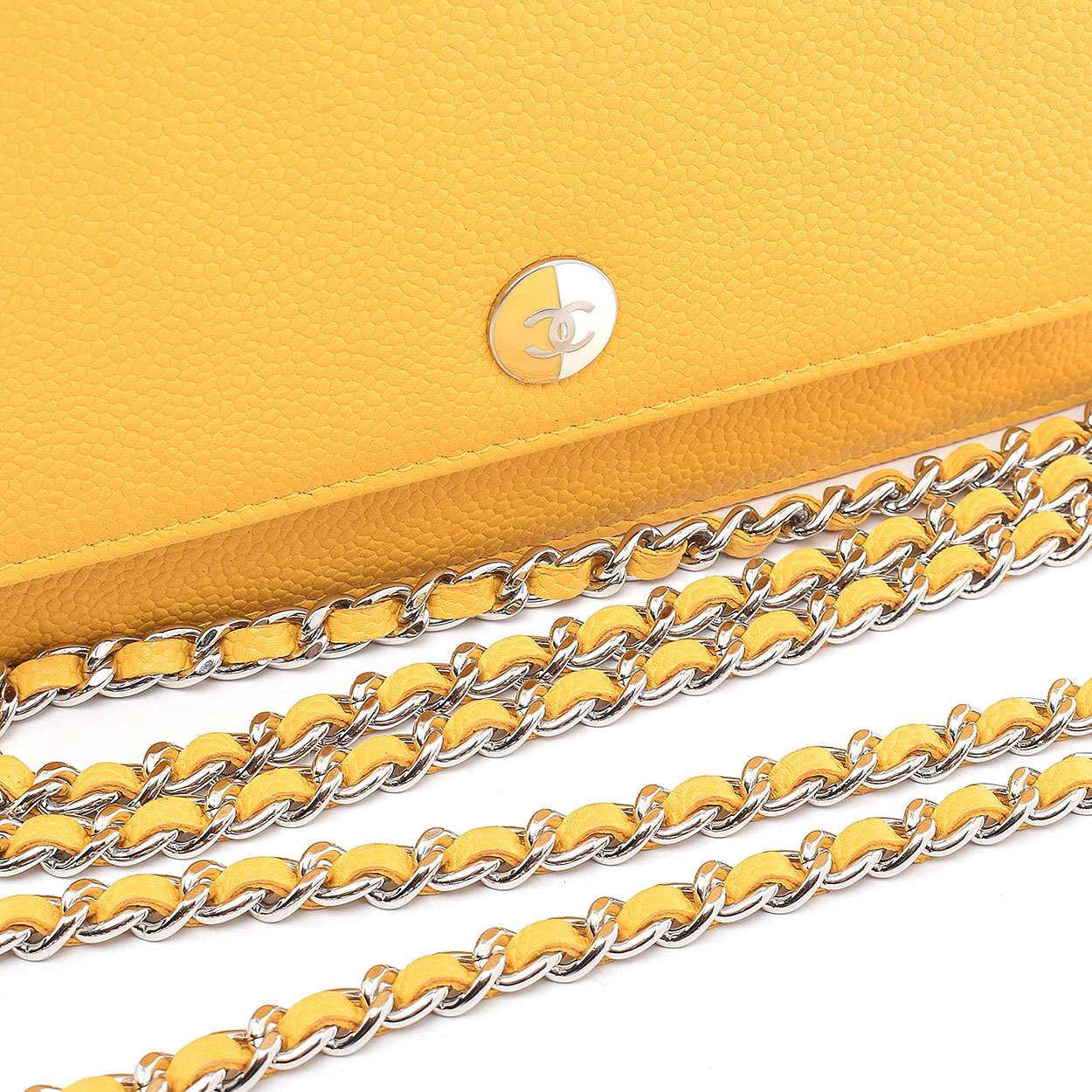 Chanel - Yellow Caviar Leather Wallet on Chain Woc Bag