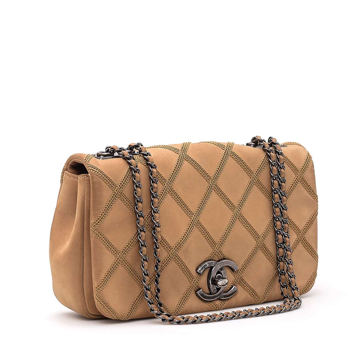 Chanel - Toffie Quilted Nubuck Small Classic Single Flap Bag 