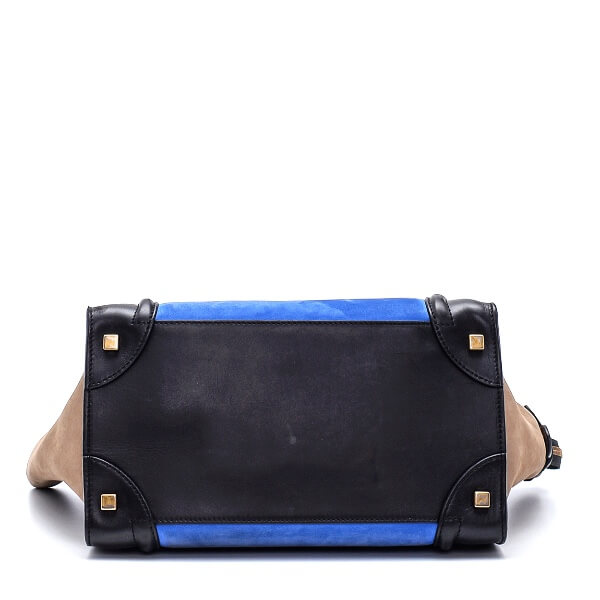 Celine - Black / Blue / Etoupe Leather Medium Luggage Bag