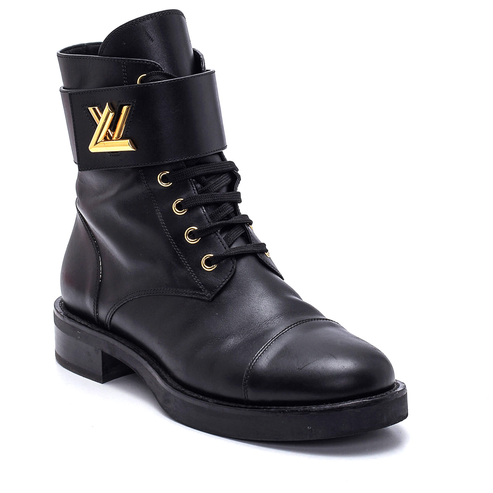 Louis Vuitton - Black Leather Twist Boots