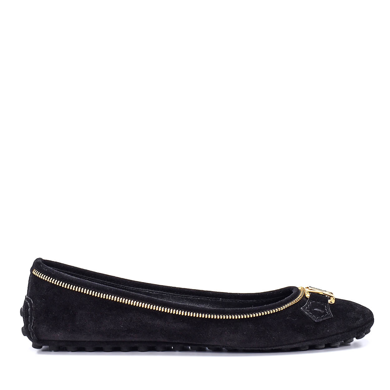 Louis Vuitton Oxford Flat ballerinas in black suede, taille 41