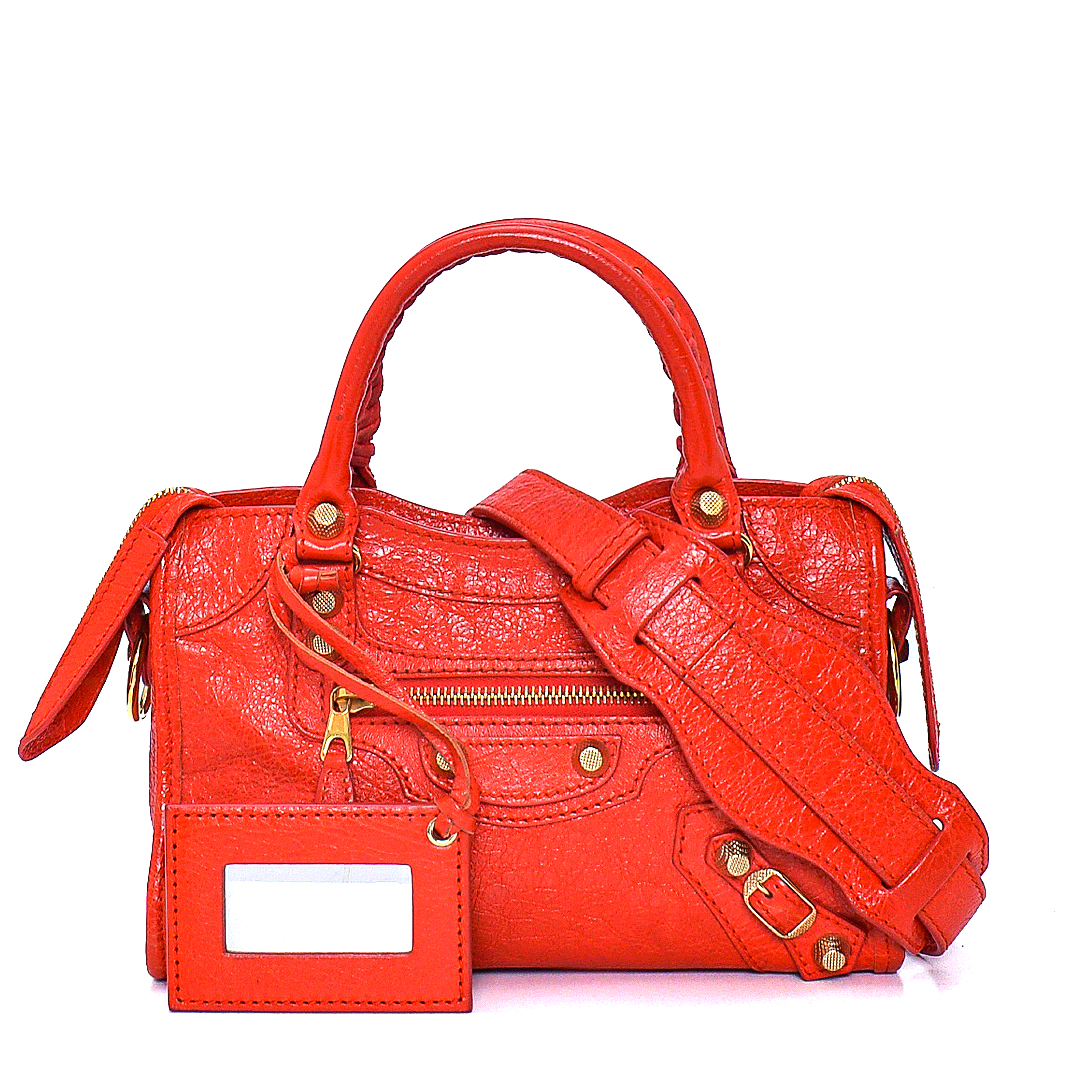Balenciaga - Red Calfskin Leather Motorcyle Le City Mini Bag