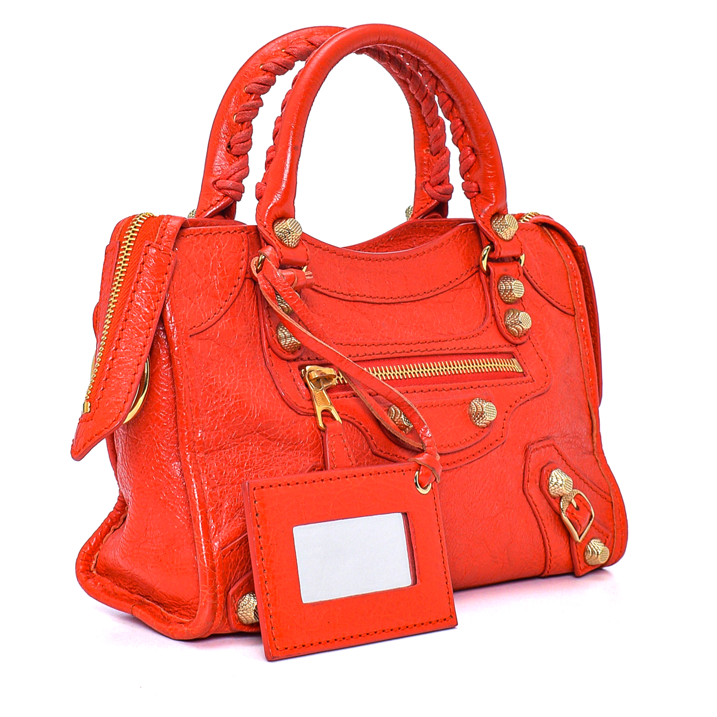 Balenciaga - Red Calfskin Leather Motorcyle Le City Mini Bag