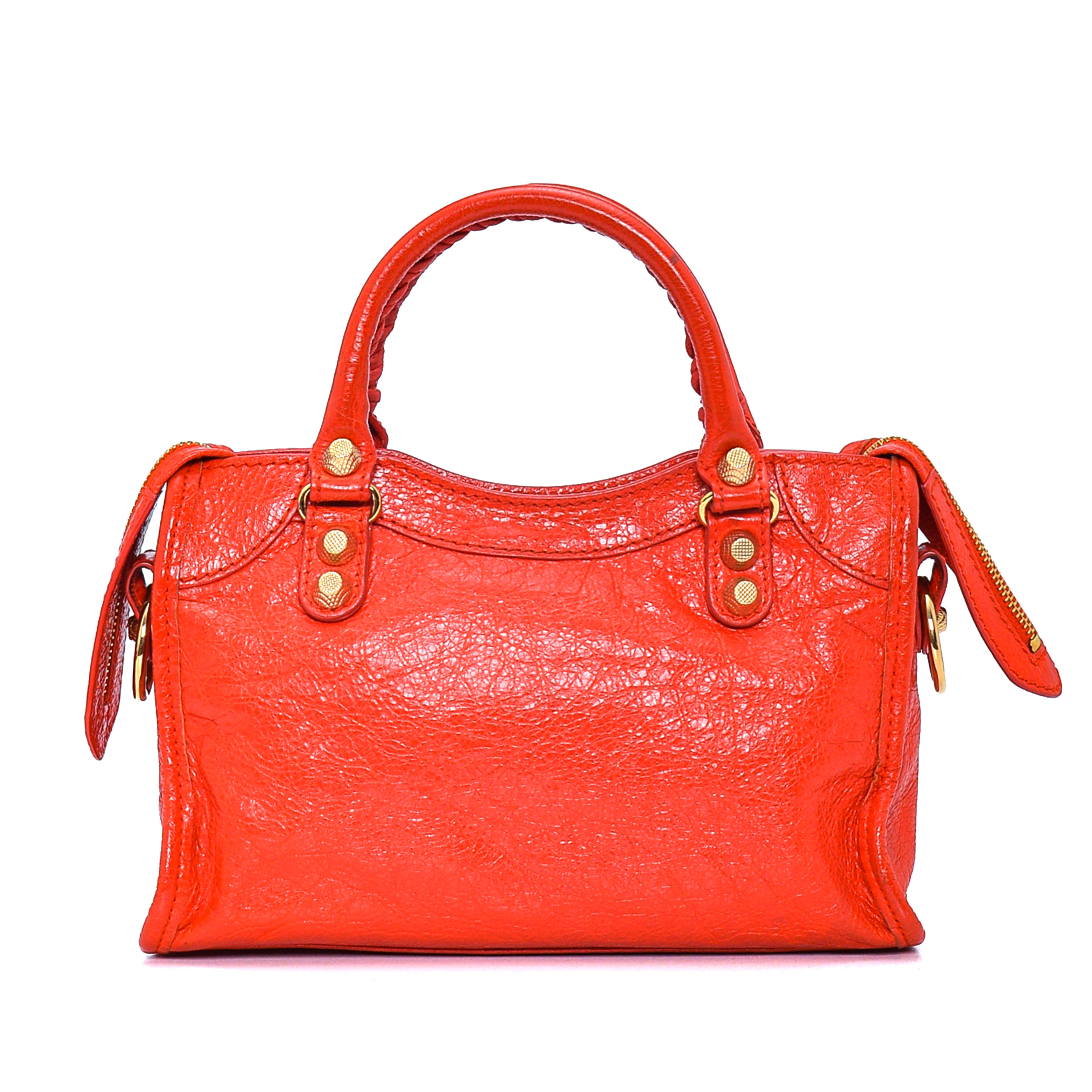 Balenciaga - Red Calfskin Leather Motorcyle Le City Mini Bag