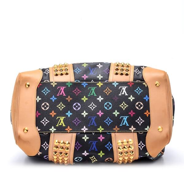 Louis Vuitton Courtney GM Large Top Zip Satchel Black Multi Color Studded