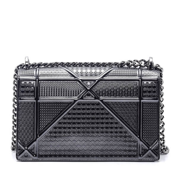 Christian Dior - Metallic Silver Calfskin Leather Dioroma Flap Bag
