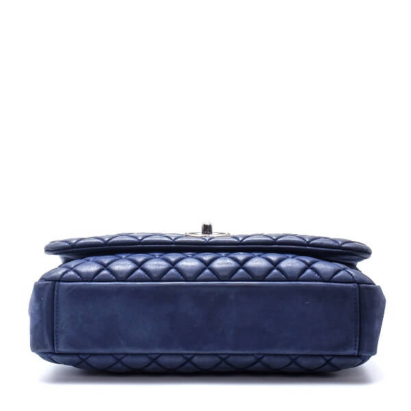 Chanel - Navy Blue Quilted Nubuck Leather Flap Bag