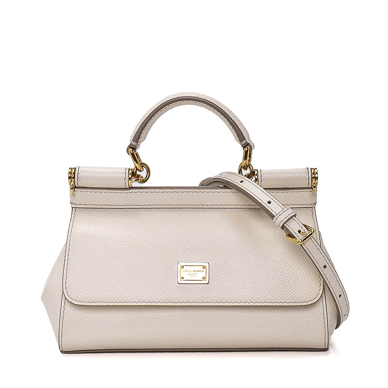 Dolce & Gabbana - White Leather Mini Sicily Bag