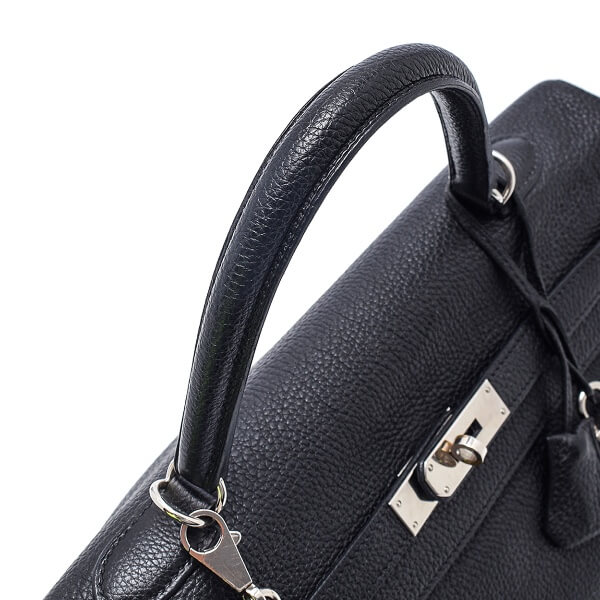 Hermes - Black Togo Leather Palladium Hardware Kelly 35 Bag