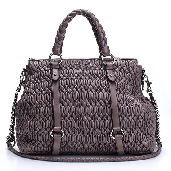 Miu Miu - Grey Matelasse Nappa Leather Bag